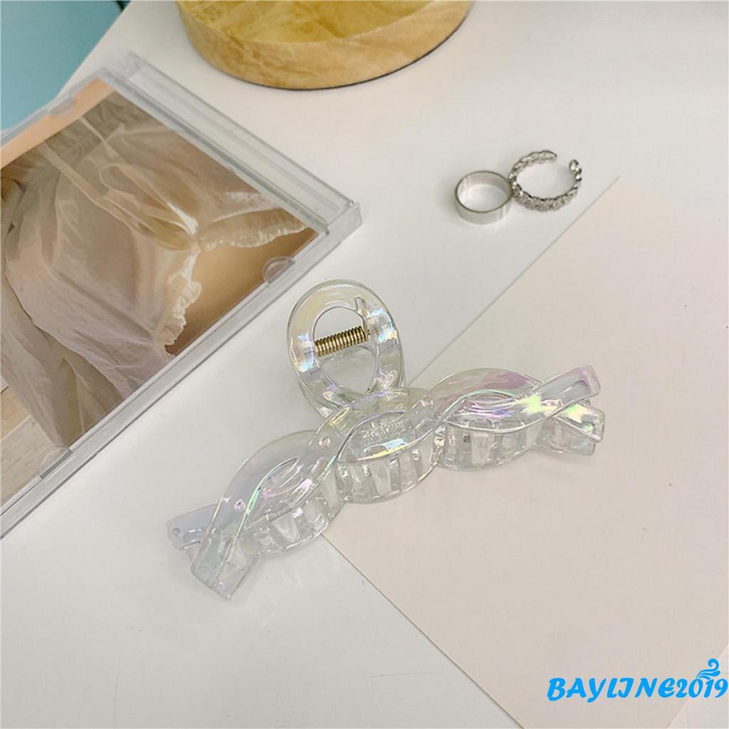 Kẹp tóc trong suốt họa tiết hình học phong cách retro cho nữ