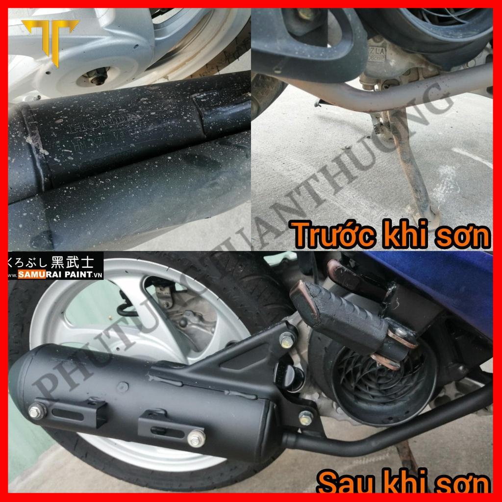 Sơn Pô chịu nhiệt Samurai H2 màu đen và H1 màu bạc