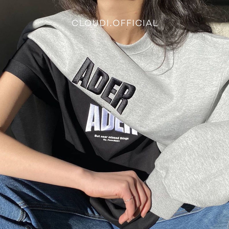 CÓ SẴN Áo Sweater Thêu Chữ Form Mỹ Rộng Brand ADER Cao Cấp Cho Nam Nữ Unisex