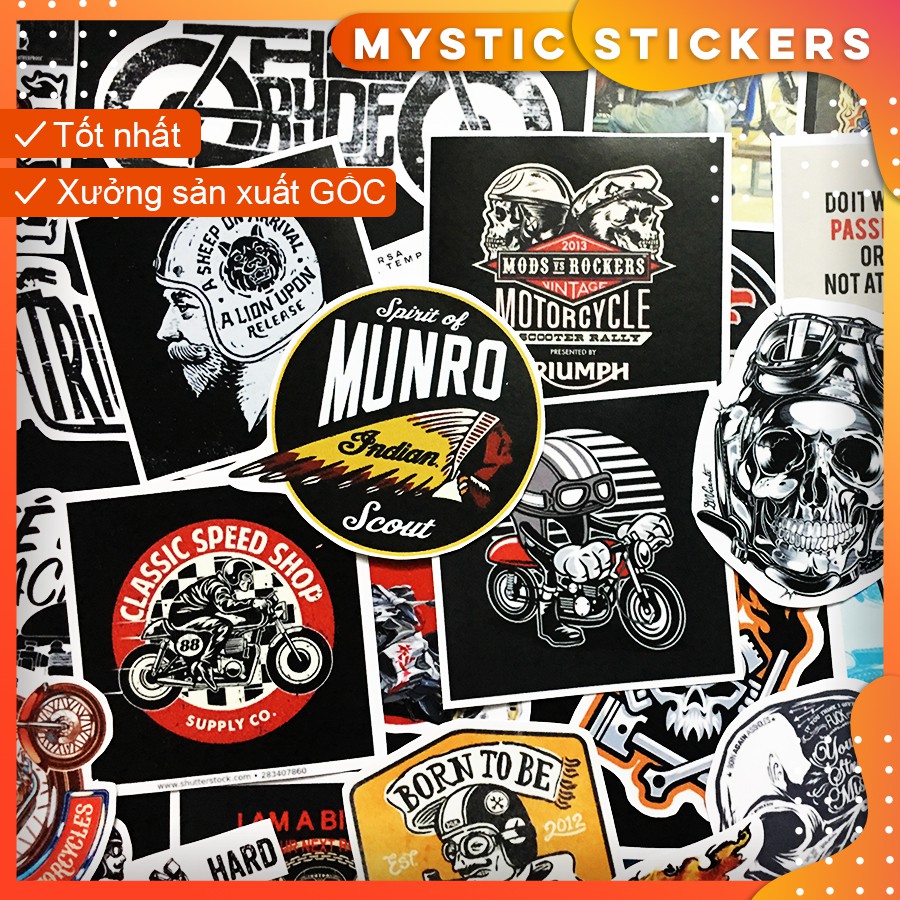 [MOTOR-RIDER] 120 Sticker chống nước/dán xe laptop mũ bảo hiểm vali...