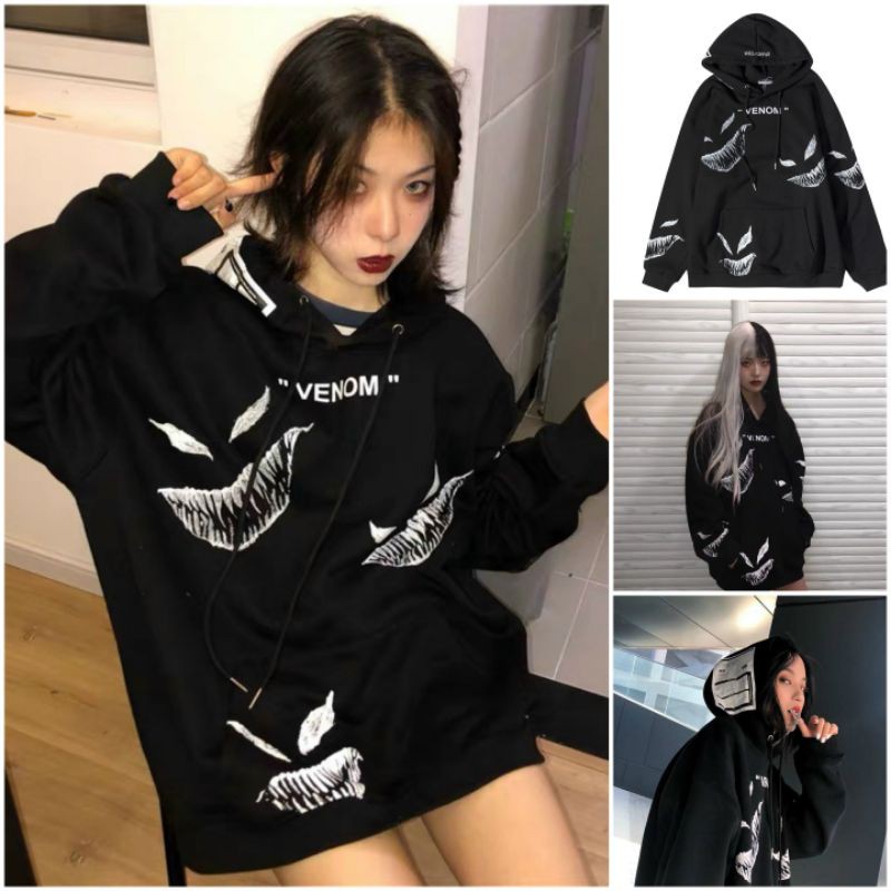 Áo hoodie in Venom kinh dị Form 60kg Unisex