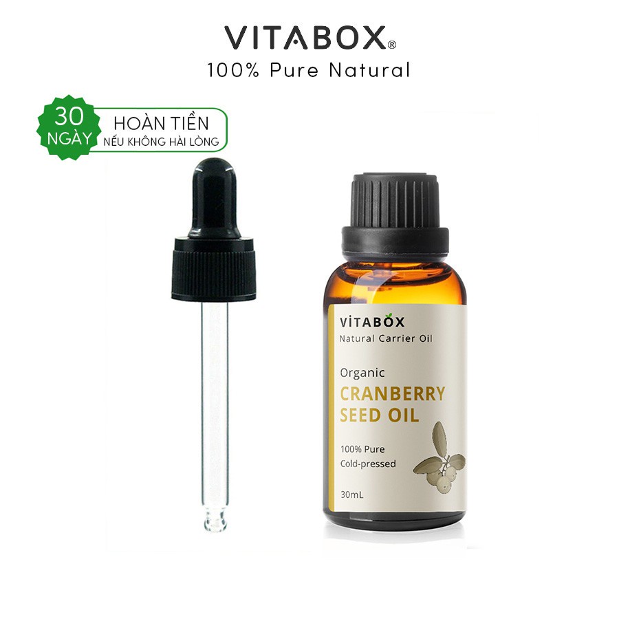 Dầu Hạt Nam Việt Quất (Dầu Cranberry) ép lạnh hữu cơ VITABOX - 100% thiên nhiên nguyên chất - pure natural carrier oil