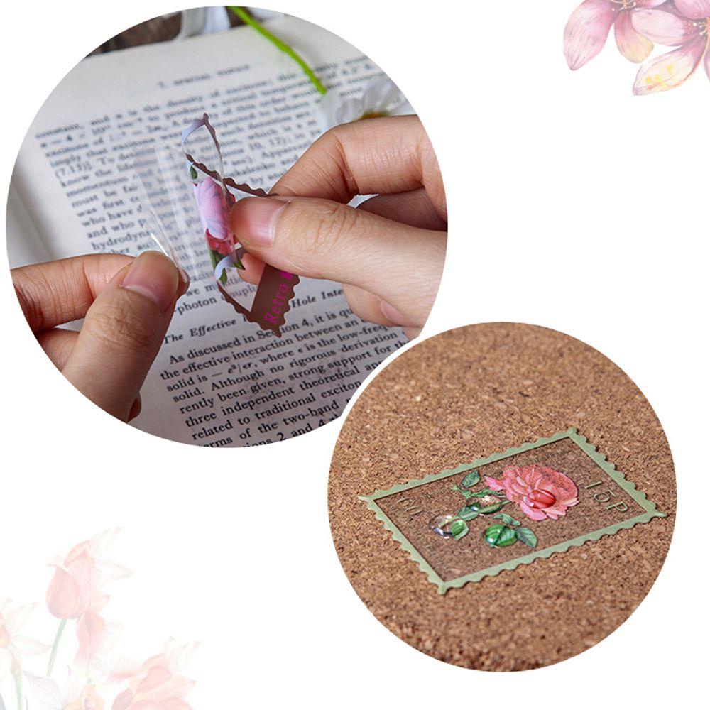 Sticker Trong Suốt Tự Dính Hình Hoa Trang Trí Sổ Tay Nhật Ký DIY