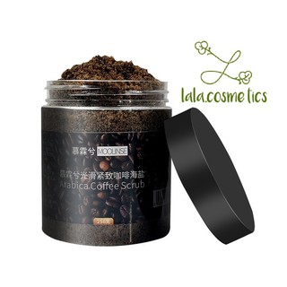 Hộp Muối Tắm Tẩy Da Chết Cafe Dừa Trắng Mịn Da Moonlinse Arabica Coffee Scrub 256g