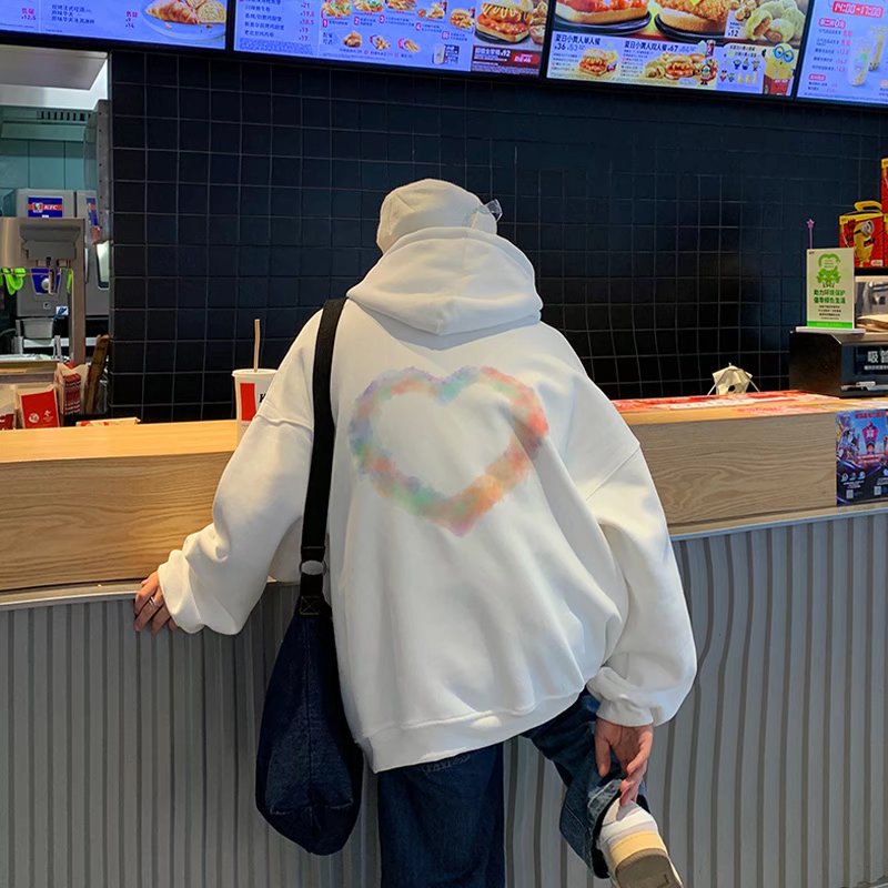 Áo hoodie ngoại cỡ tay dài in họa tiết thời trang Hàn Quốc cho nam