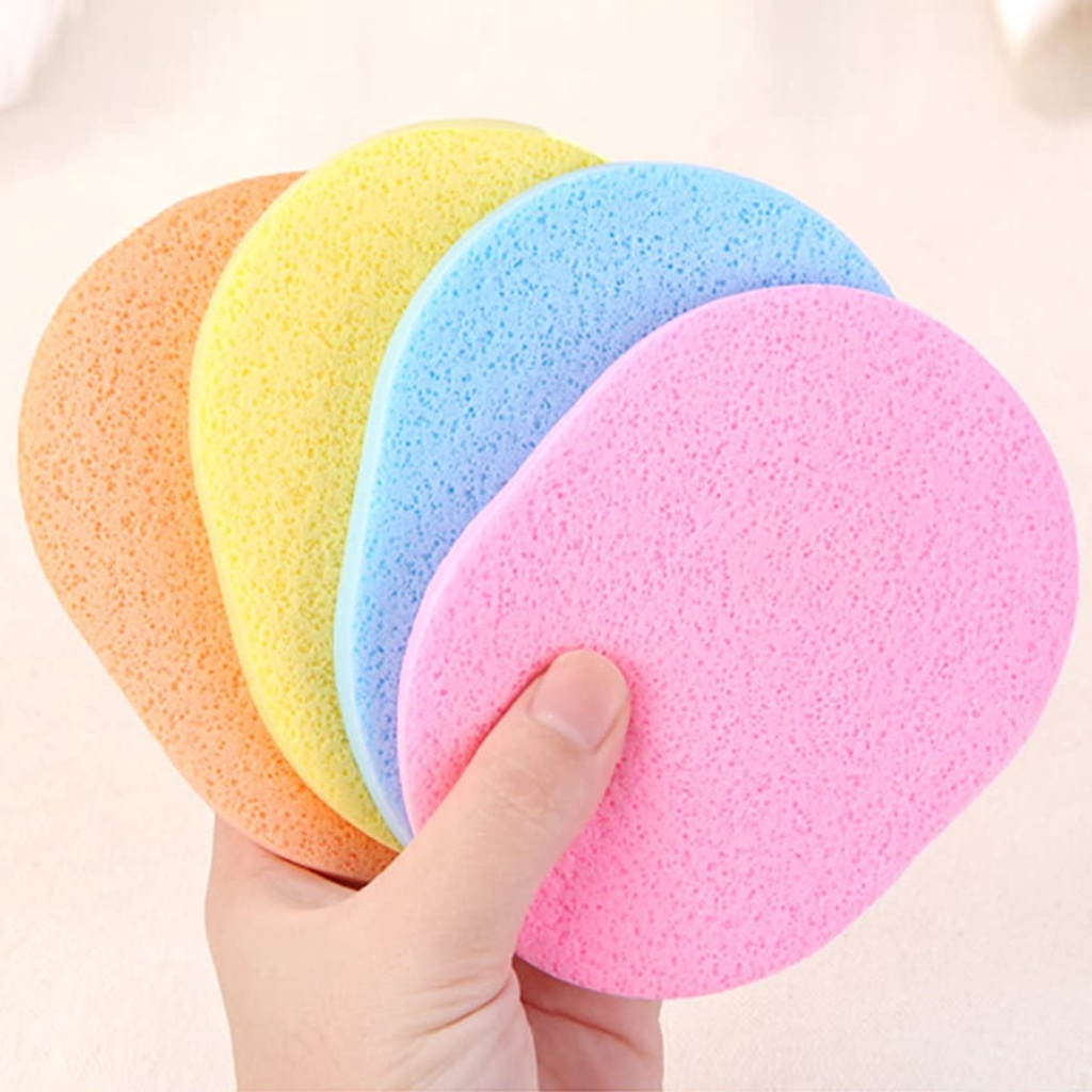 [Hàng mới về] Miếng mút rửa mặt siêu mềm chiết xuất rong biển hình bầu dục dùng đánh phấn nền
