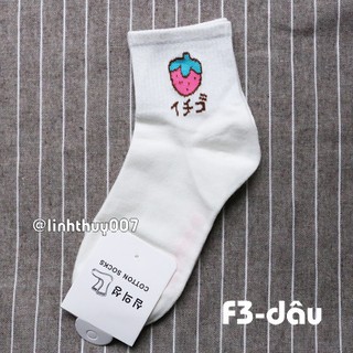 Tất trắng cute trái cây