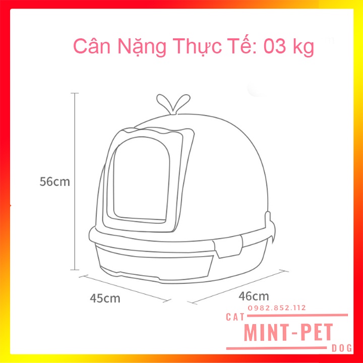 Nhà Vệ Sinh Có Khay Rút Đáy Hình Cá Voi Dễ thương #MintPet