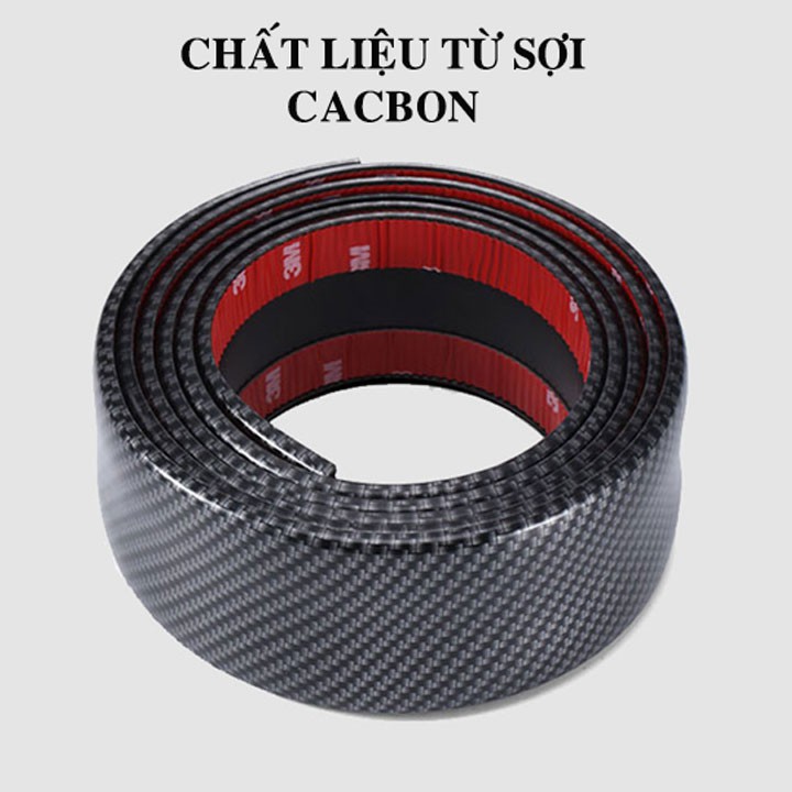 Nẹp carbon 5D chống va đập cốp xe, nẹp bước chân 5cm ( 1 mét)