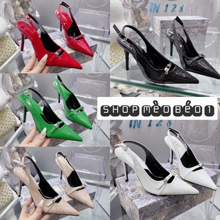 Sandal cao gót jadior mũi nhọn gót nhọn da bóng fullbox