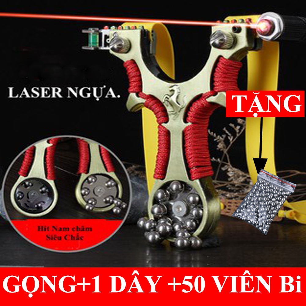 Ná Cao Su Laser Ngựa làm bằng Inox 304 - Tặng kèm 1 Dây Thun 2 Lớp xịn+ 50 bi