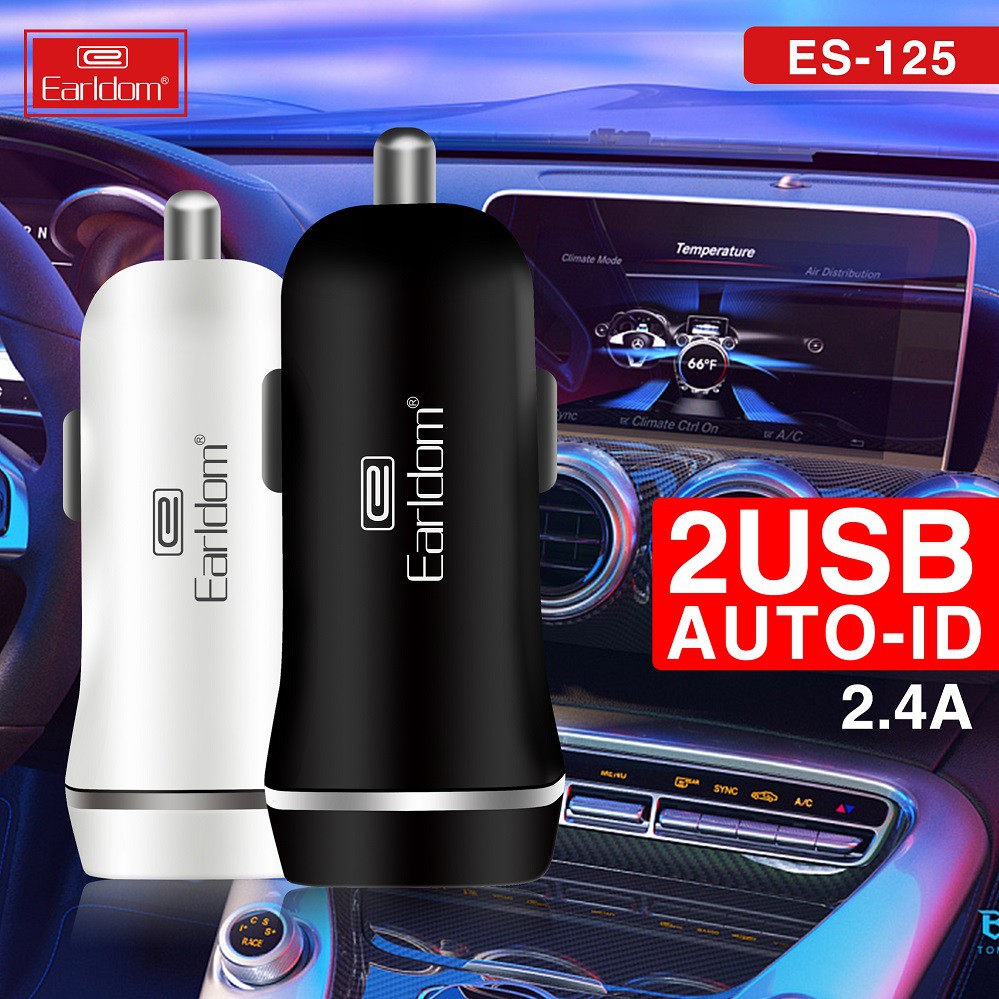 Cóc sạt ô tô 2 cổng sạc nhanh es125,tẩu xạc xe hơi 12v 24v dùng cho IP,tablet táo,samsung tương thích mọi loại xe