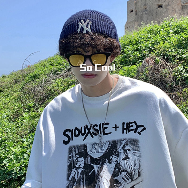 Áo Thun Ngắn Tay Dáng Rộng In Họa Tiết Vintage Cá Tính Theo Phong Cách Hip Hop Dành Cho Nam