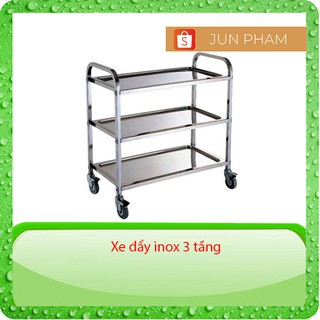 Xe đẩy inox 3 tầng