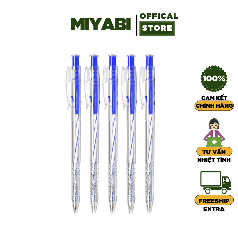 Bút bi xanh / đen thiên long ngòi 0,7mm FO - 024 - Bút bi thiên long văn phòng phẩm - MIYABI STORE