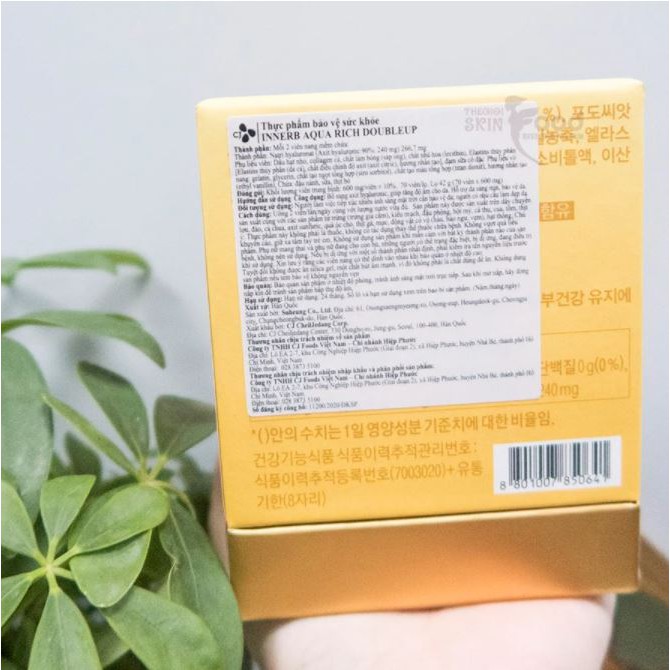 [Phiên Bản Cải Tiến][Hộp 70 Viên] Viên Uống Cấp Nước, Bổ Sung Collagen, Bảo Vệ Da Khỏi Tia UV Innerb Aqua Rich DoubleUp | BigBuy360 - bigbuy360.vn