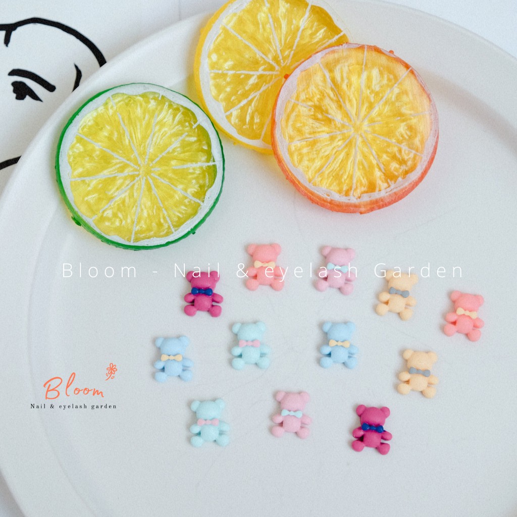 Set charm gấu gắn móng tay, charm nail (24charm)