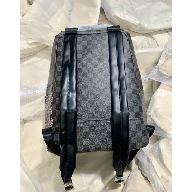 Balo Lv Nam discovery backpack SuperVip da dày nặng tay Size 40 vừa A4 laptop đi học đi làm