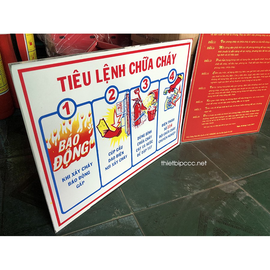Bộ bảng nội quy tiêu lệnh PCCC 2 tấm kích thước 33x46cm