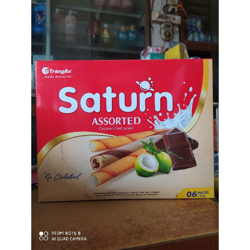 BÁNH KEM QUẾ HỖN HỢP SATURN (6 gói ×55h 1 hộp )