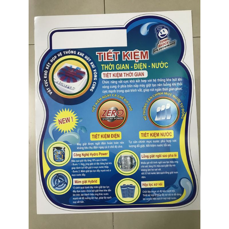 combo 5 tem máy giặt không ghi thương hiệu