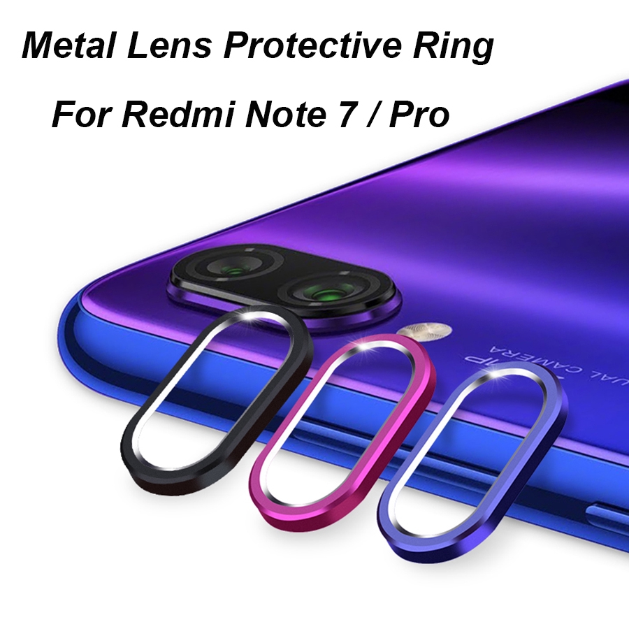 Bộ miếng dán cường lực kèm khung bảo vệ tiện dụng cho len camera For Xiaomi Redmi Note 7