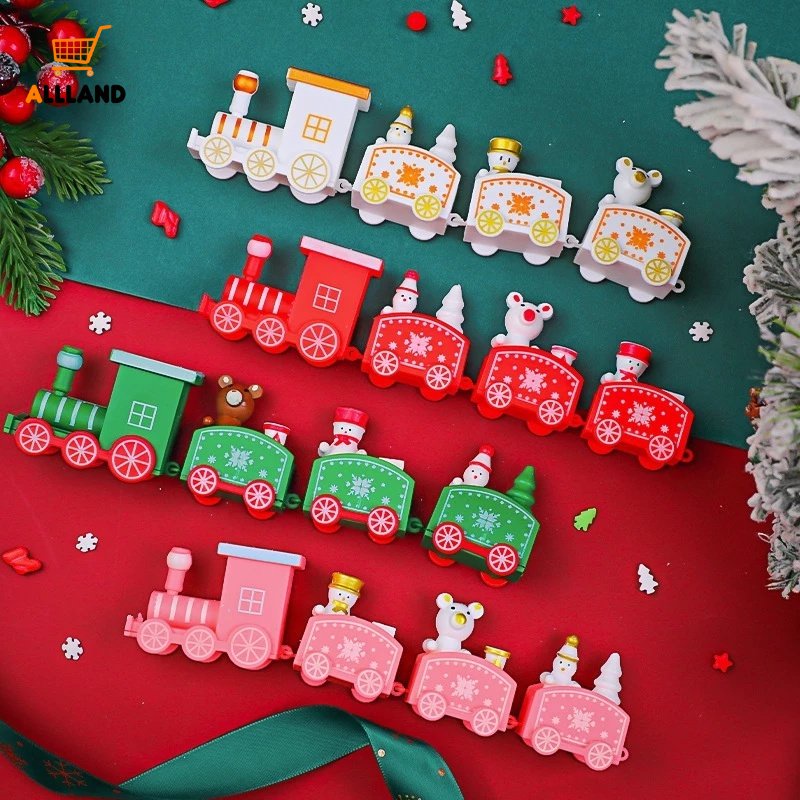 Mô Hình Tàu Lửa Mini Bằng Nhựa Dùng Trang Trí Giáng Sinh