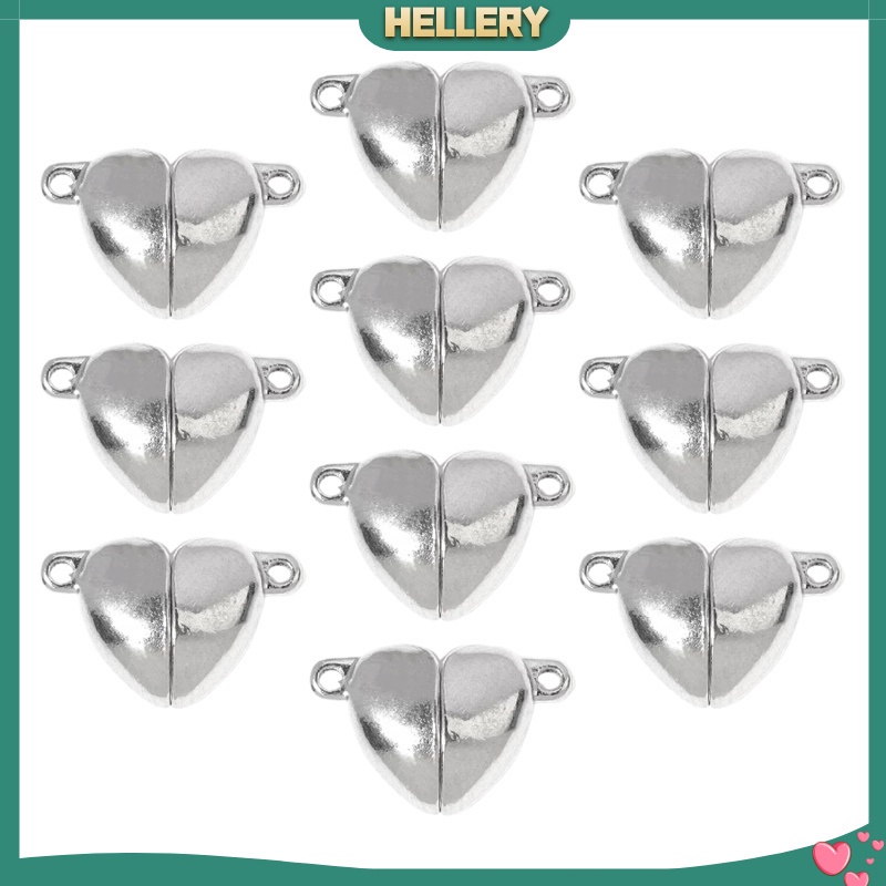 Set 10 Đầu Nối Khóa Vòng cổ Từ Tính Hình Trái Tim