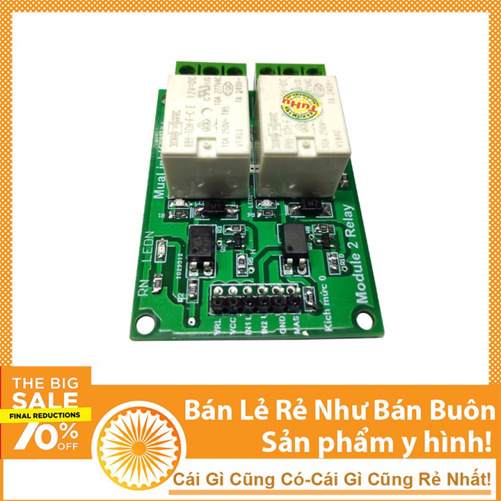 Module Relay 12V 2 Kênh 10A Cách Ly Quang