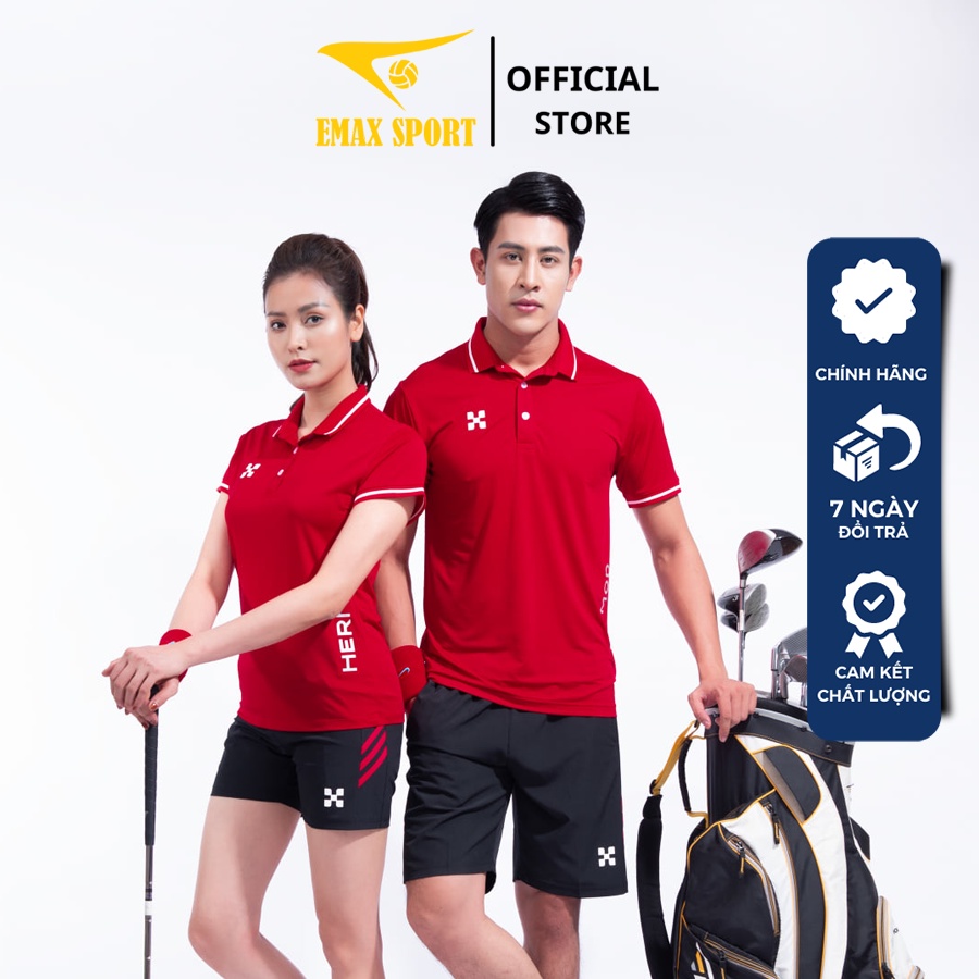 Áo Golf thể thao Nam Nữ Hermod Shine, vải thun lạnh cao cấp, co giãn tốt -  Màu Đỏ