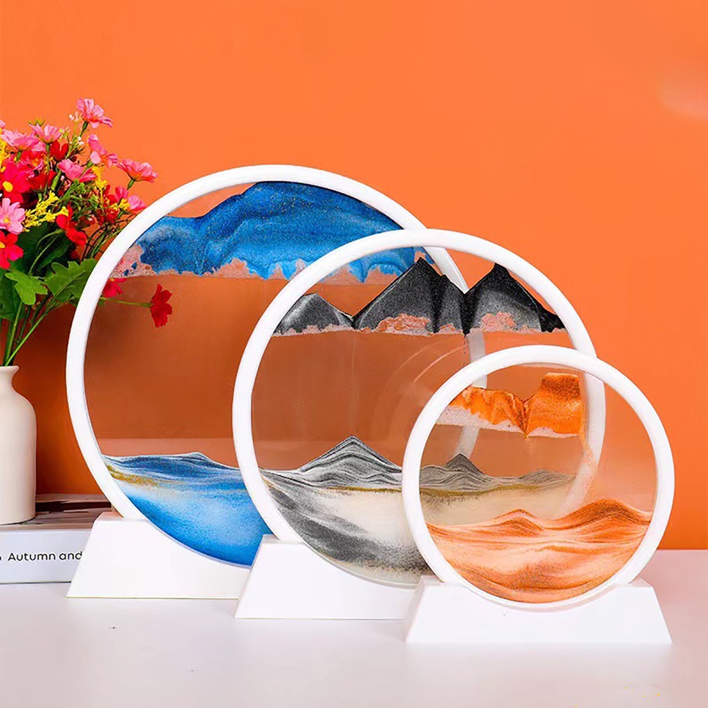 Tranh Cát Chảy Chuyển Động 3d Acrylic Hình Tròn Size Lớn 7 12 Inch Inck Để Bàn Cho Bé Gái Giá Rẻ Elegant Mini Hiện Đại