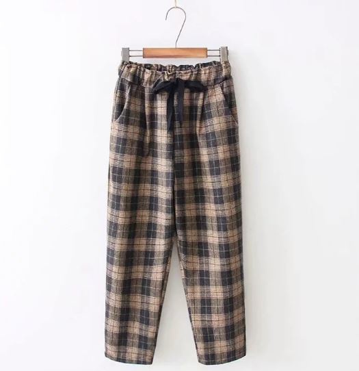 Quần kẻ thô ống rộng NTA0620