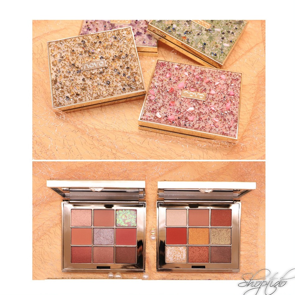 Phấn Mắt Novo 9 Ô Cao Cấp, Hộp Đính đá sang trọng Chính Hãng Nội Địa Trung Novo Create A Diamond Shine No. 5261