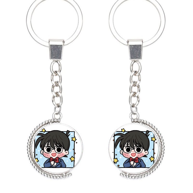 (Viền tròn) Móc khóa nhân vật CONAN KAITO KID Thám tử lừng danh anime chibi xinh xắn tiện lợi