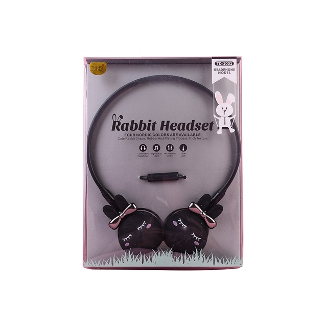 Tai nghe chính hãng rabbit headset DiiD chụp tai Full hộp hình tai thỏ siêu dễ thương
