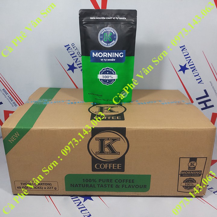 Cà phê rang xay K Coffee Morning Phúc Sinh vị tự nhiên bịch 227g