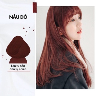 Thuốc nhuộm tóc màu nâu đỏ không tẩy