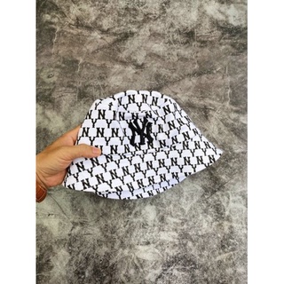 [Ảnh thật] Mũ bucket trắng in logo đen