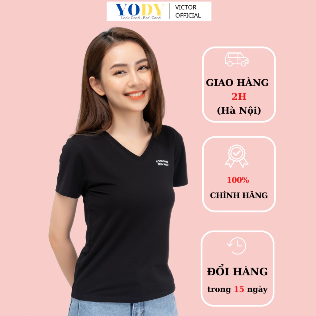 Áo Phông Thun Nữ  Cổ Tim YODY Đủ Màu, Đủ Size, Thiết Kế Basic, Năng Động Trẻ Trung Vải Cotton Thoáng Mát PPN4138