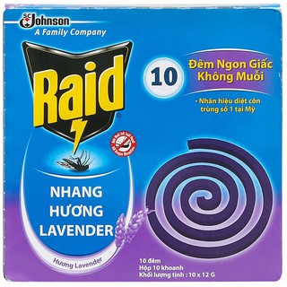Combo 5 Hộp Nhang Muỗi Diệt Côn Trùng Raid Hương Lavender