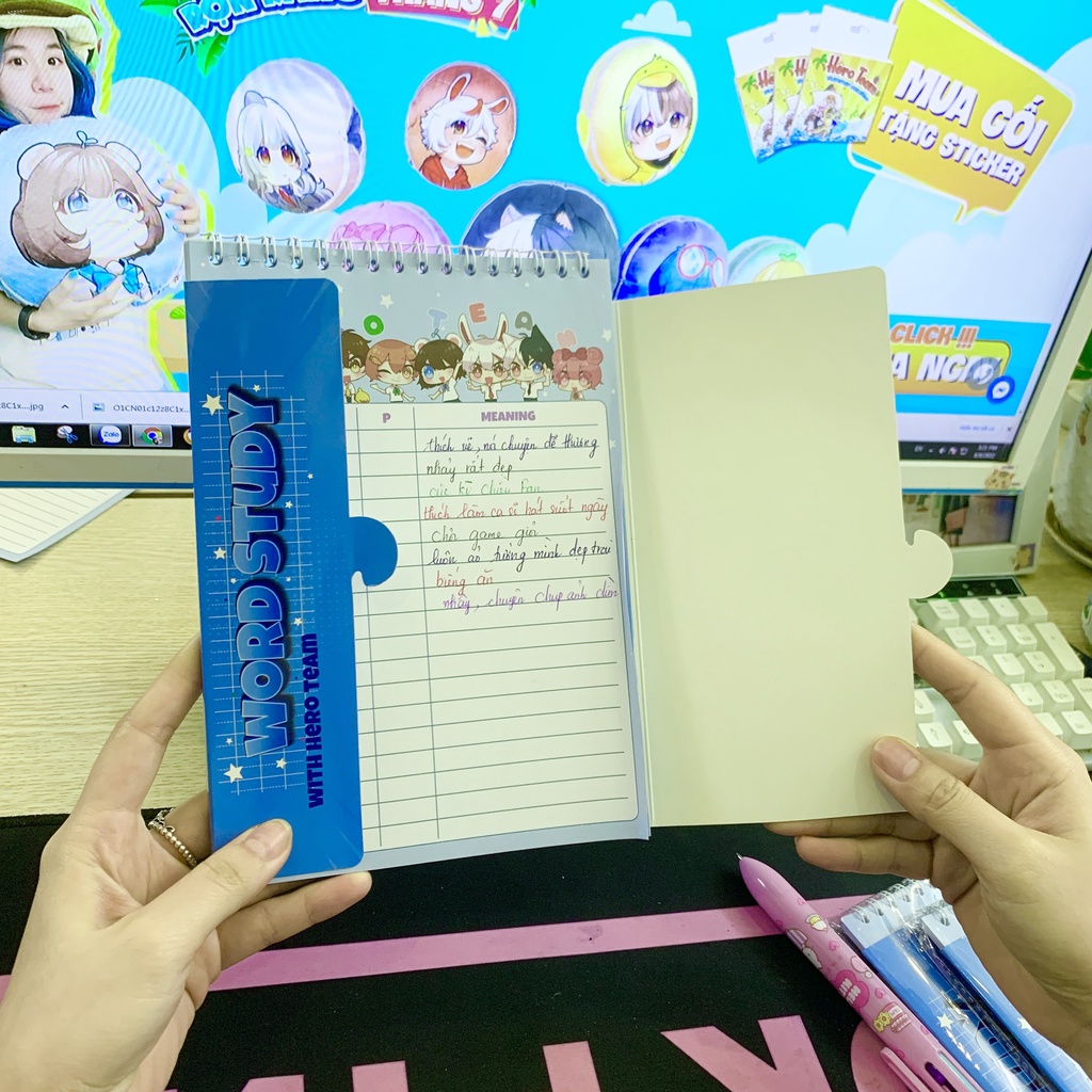 Sổ tay học từ vựng Hero Team 50 trang ngoại ngữ tiếng anh ghi chú tiện lợi xinh xắn