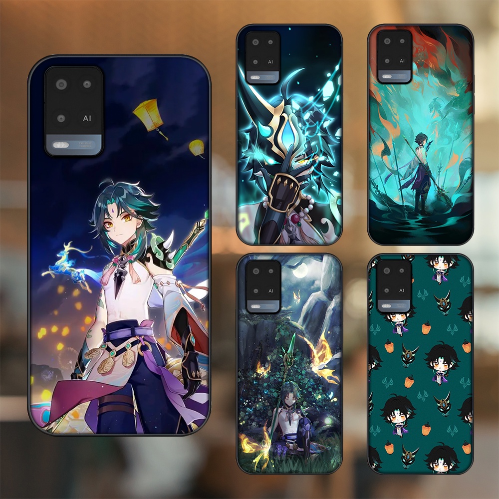 Ốp lưng Oppo A54 4G, A54 5G viền đen in hình Xiao Genshin Impact