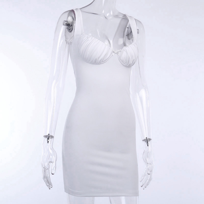 Đầm Hai Dây Cổ Vuông Màu Trơn Thời Trang Cho Nữ