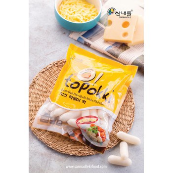 combo bánh gạo tobokki nhân phô mai kèm phô mai lắc Hàn Quốc
