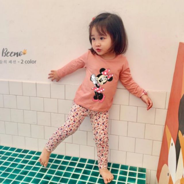 Bộ cotton dài tay mềm nhẹ cho bé gái