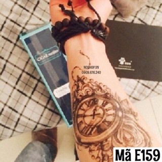 xăm dán đồng hồ la mã e159