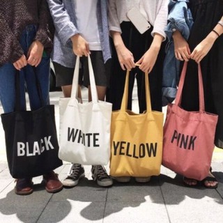 Túi đeo vai bố thời trang-black.white.yellow.pink