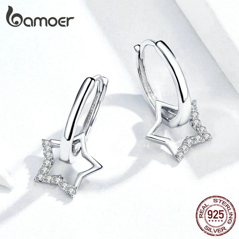 Hoa tai Bamoer Bse276 mặt ngôi sao thời trang dành cho nữ