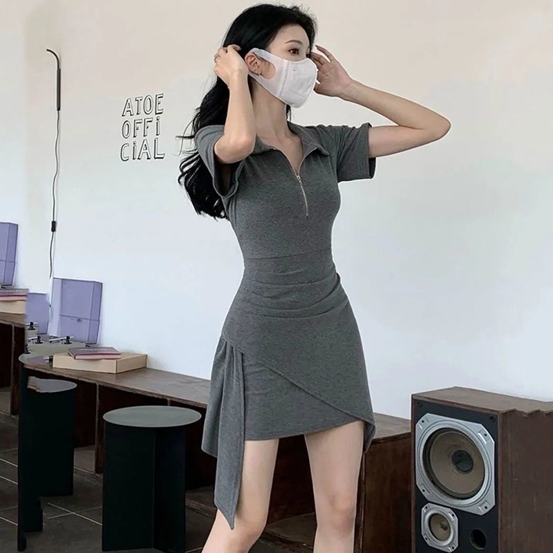 Đầm Cổ Polo Dáng Ôm Phong Cách Hàn Quốc Thời Trang Mùa Hè 2022 Cho Nữ