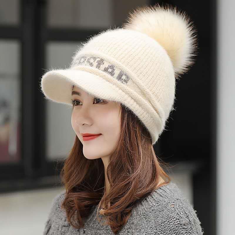 Mũ Len Lót Nhung Ấm Áp Thời Trang Mùa Thu Cho Nữ